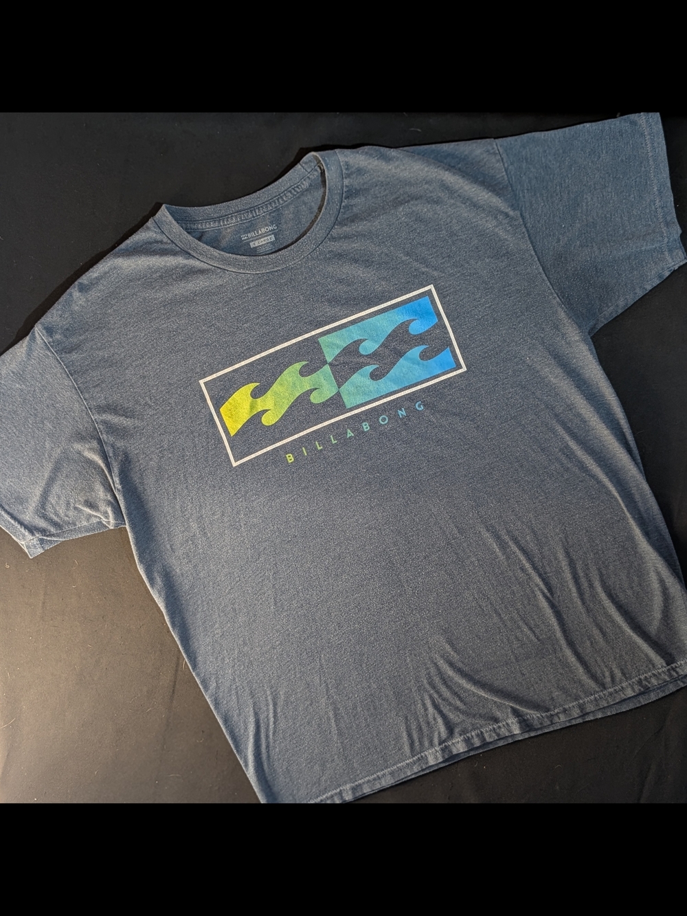 Billabong Blue Cotton Polyester Graphic Print Crew Neck Men's XL T-Shirt